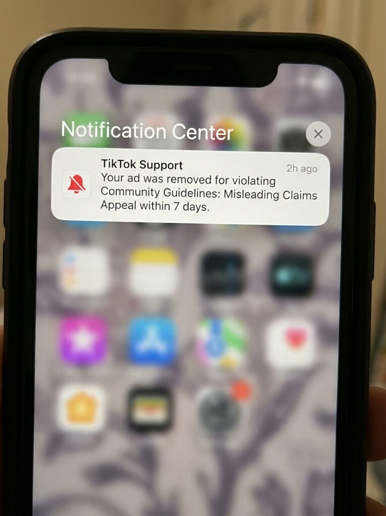 tiktok ad removed notification 202605092148 (3)